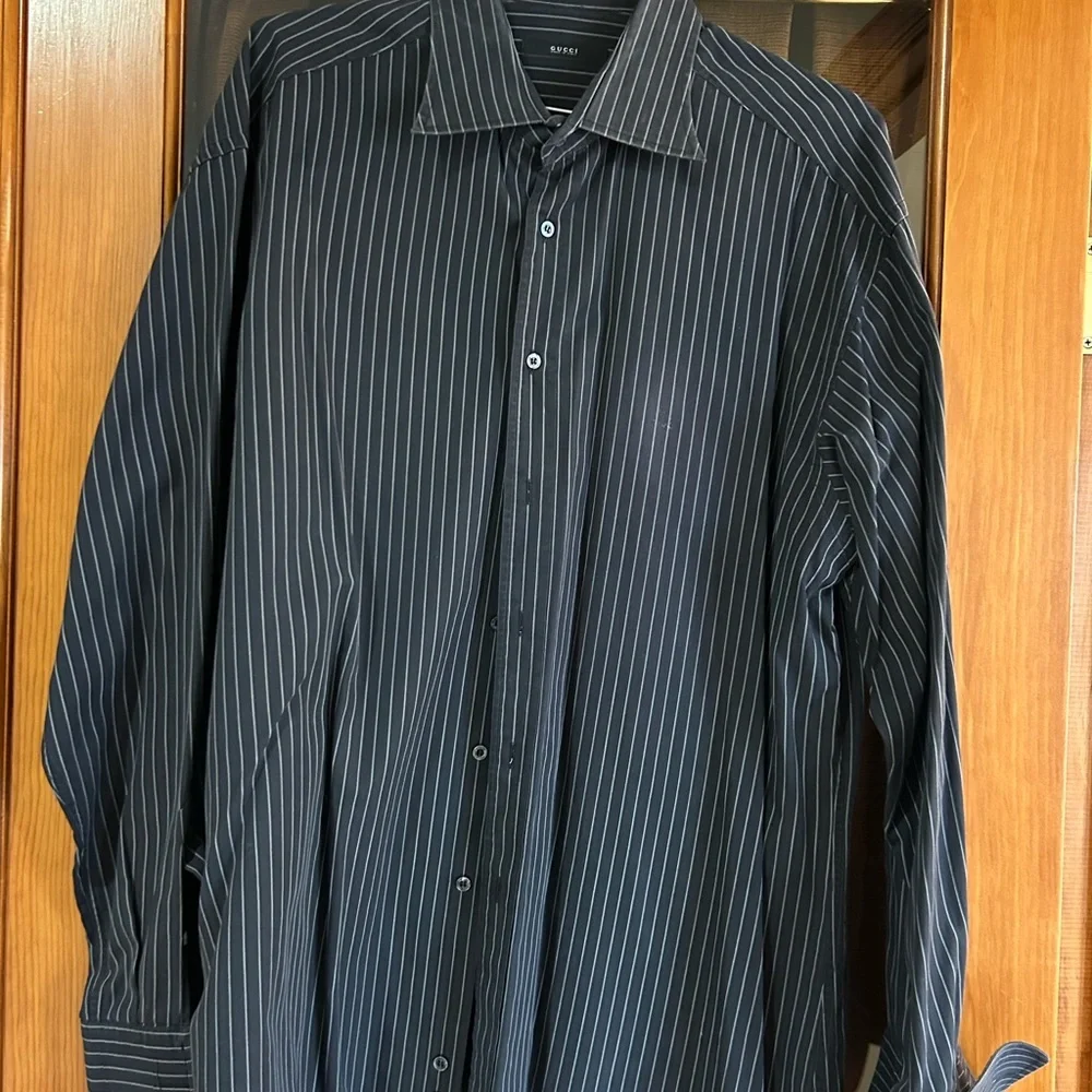 Men's Gucci X Tom, Ford pinstripe dress shirt size 46/18 made in Italy